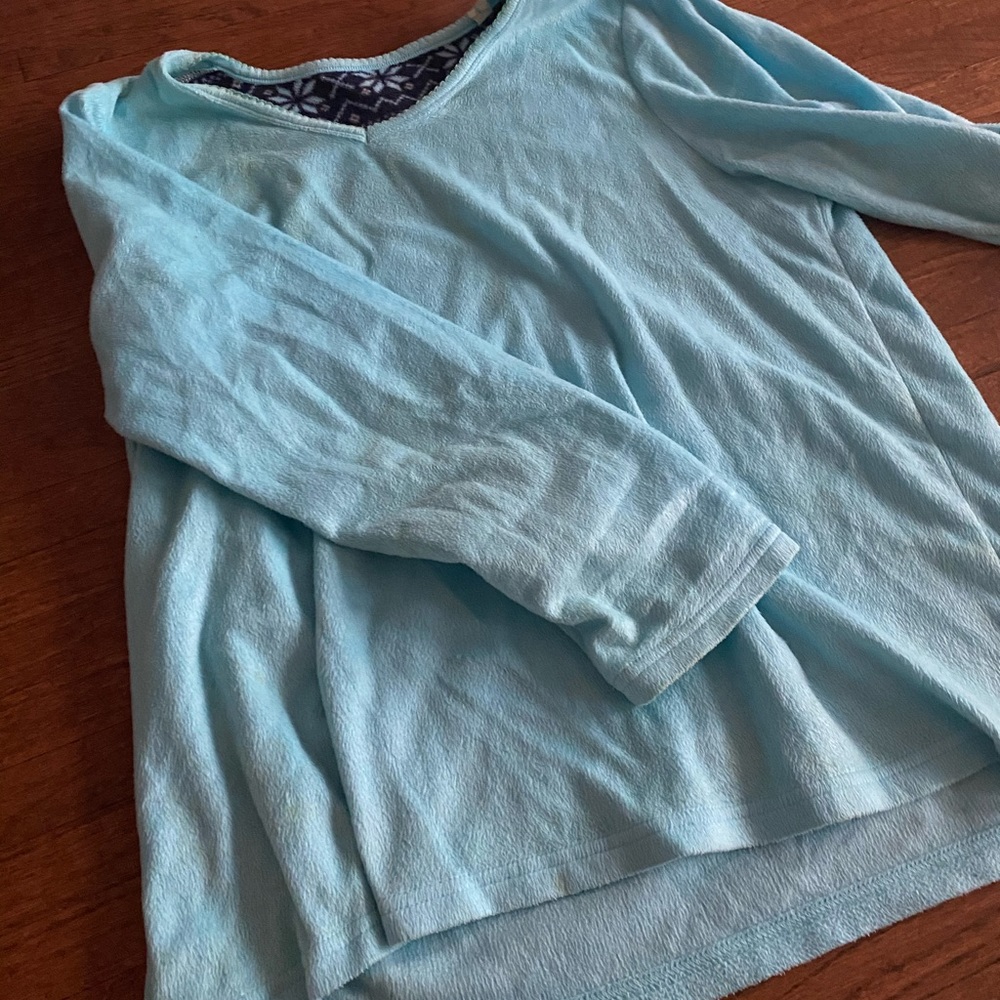 Blue Soft Pajama Shirt Long Sleeve